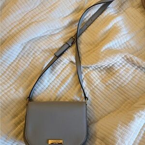 Gray//Pale Blue Crossbody Bag